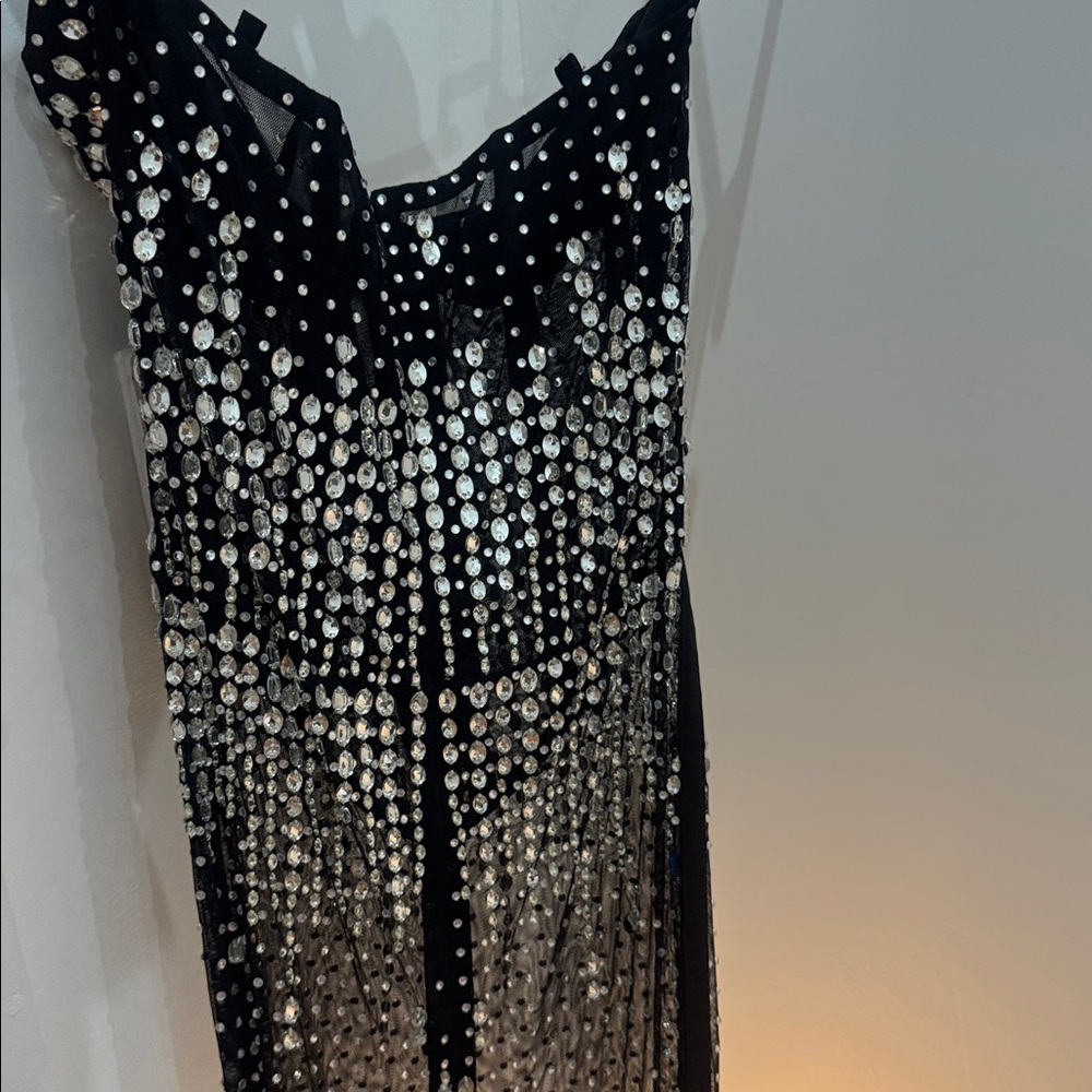 Sheer jumpsuit - Black sheer crystals - Picture 6 of 6